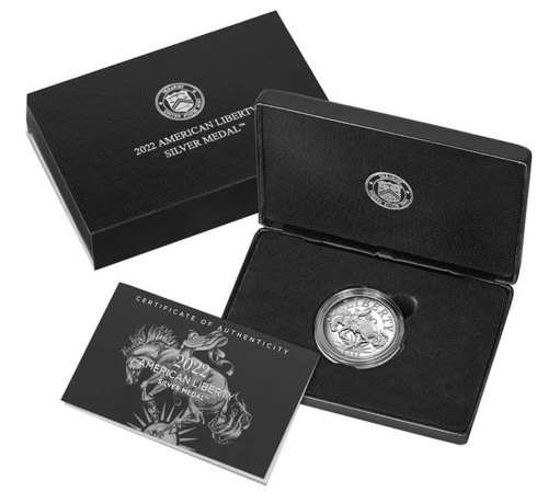 2022 P Proof American Liberty Bronco 1oz Silver Medal Box w/ OGP & COA