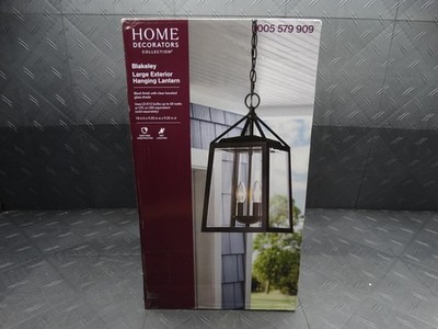 Home Decorators Blakeley Transitional 18 in. 2-Light Black Outdoor Pendant Light