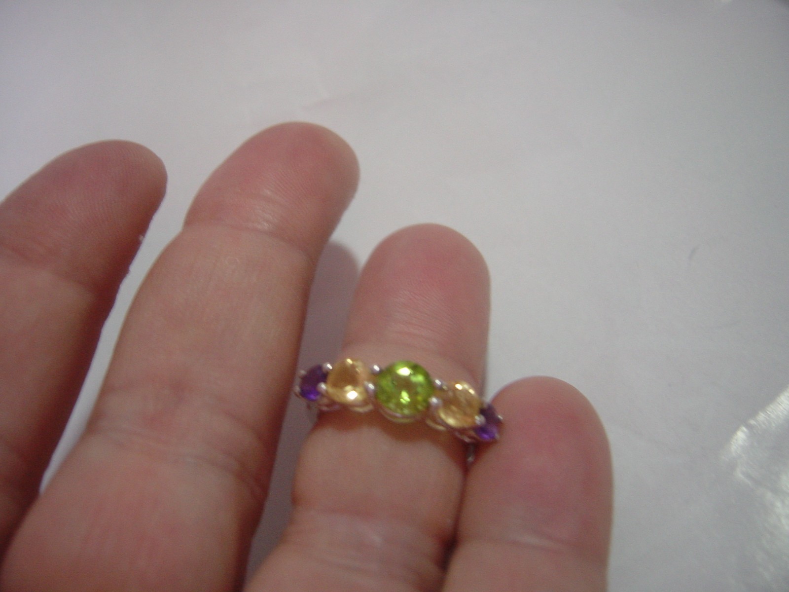 vintage solid silver-beautiful vibrant ring-genui… - image 13