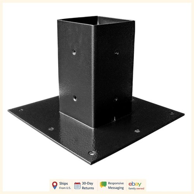 #ad #ad Black Surface Mount Base Plate for Mailbox Post Galvanized Steel Construction $77.99