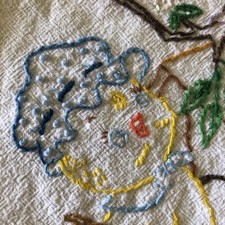 AdorableVintage Embroidered Tea Kitchen Towel Large 18 x 34.5 Bird at Birdhouse