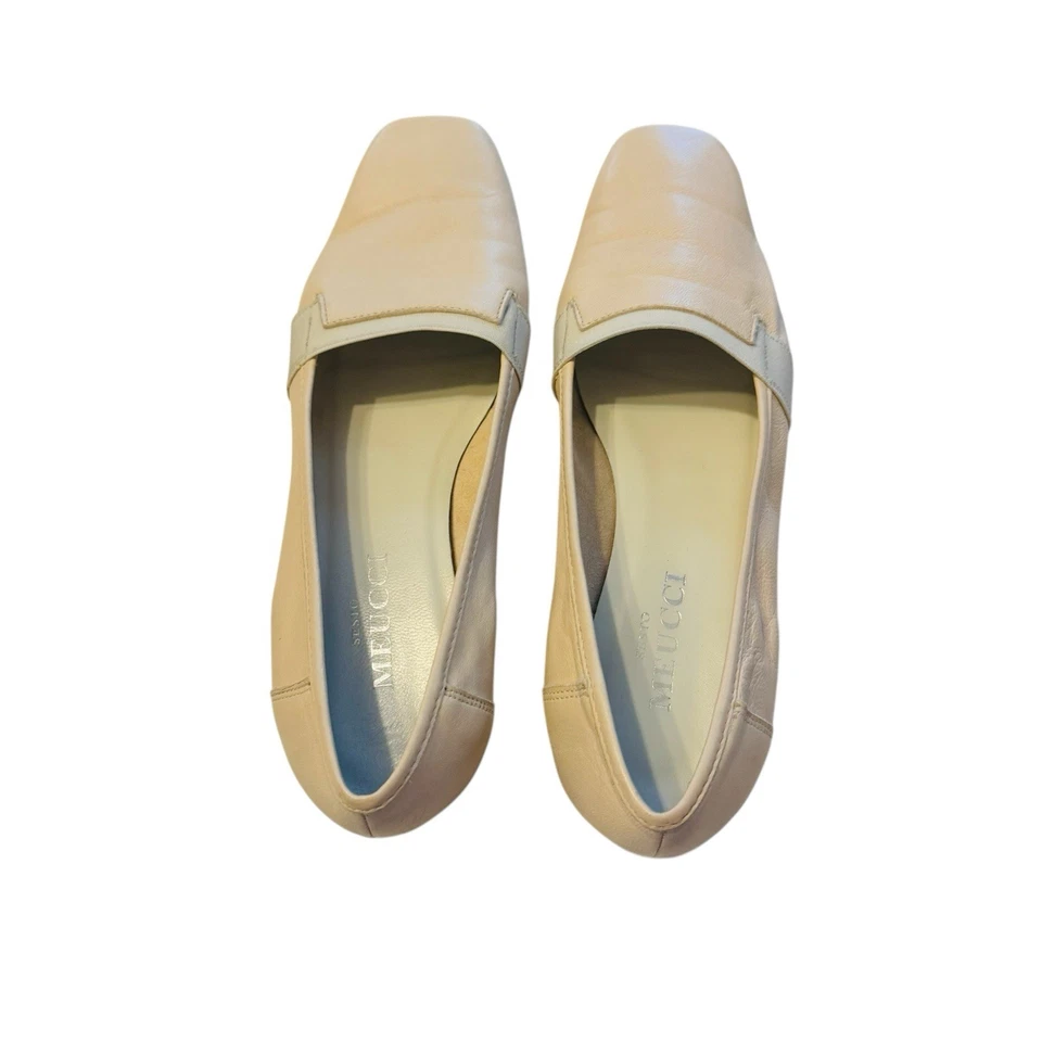 Mocasines planos de cuero italiano marfil Sesto Meucci talla 8 Foto 4 de 4