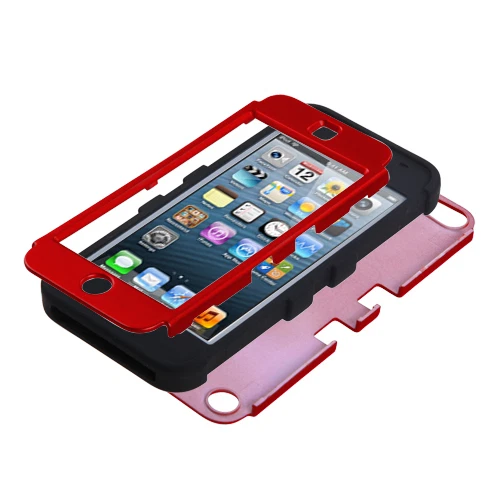 iPod Touch 5th 6th 7th Gen - HARD & SOFT RUBBER HIGH IMPACT SKIN CASE RED HYBRID - Image 3 of 3