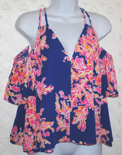 Lilly Pulitzer Bellamie Top Brilliant Blue ~ ITS EELECTRIC ~ XXS NWT Style 26801