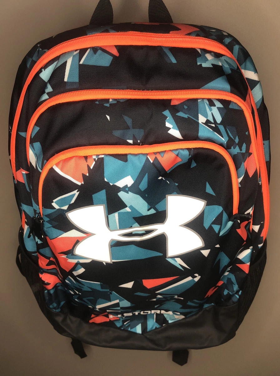 Under Armour Storm Backpack Geo Black Blue Orange Ipad Laptop