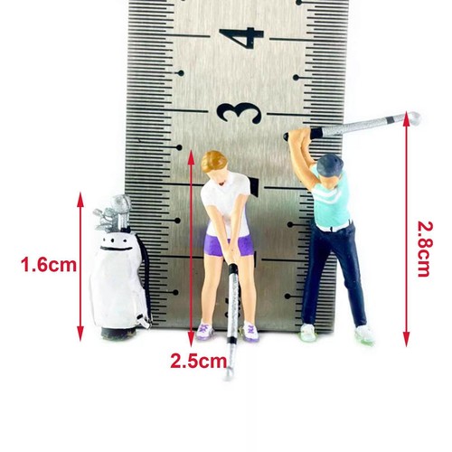 3x 1/64 People Figures with Golf Bag S Gauge Layout Miniature Scene Decor - Picture 3 of 7