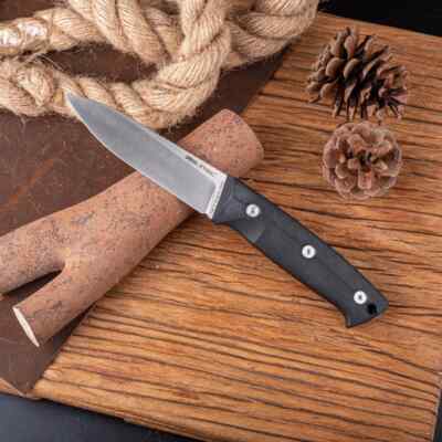 Real Steel Black Thorn Fixed Knife 4.63'' Bohler K110 Steel Blade G10 Handle