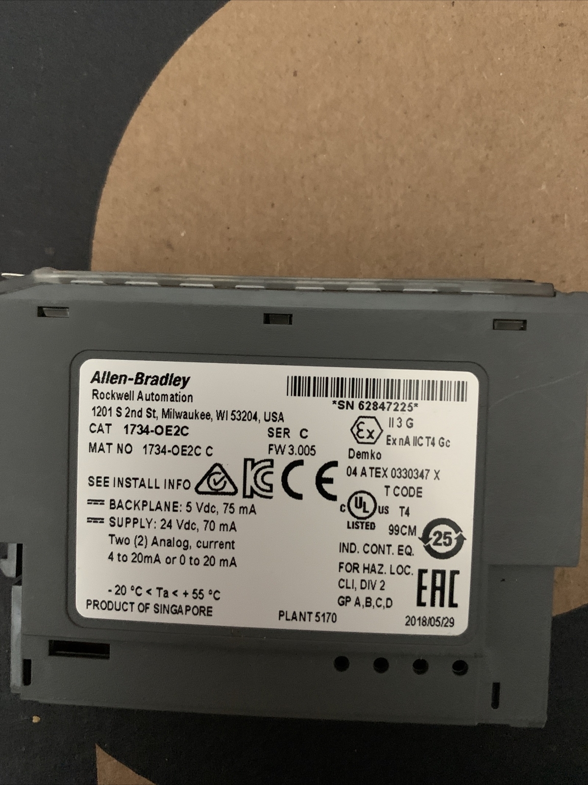 Allen-Bradley 1734-OE2C PLC Output Module 10612598205292| eBay