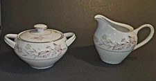Vintage Harmony House Woodhue Creamer and Two  Handled Sugar Bowl W/Lid 