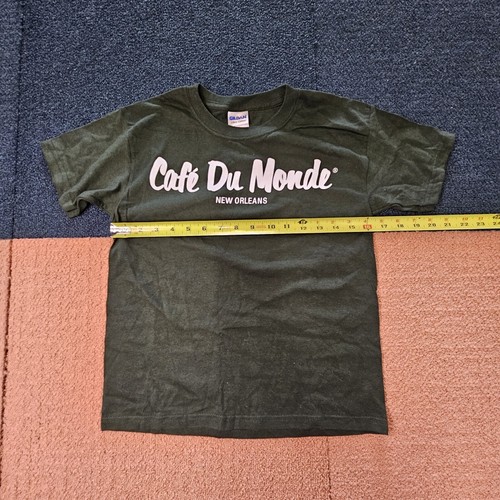 Cafe Du Monde Youth T-Shirt Small Green New Orleans Benoit Graphic Coffee K7a - Picture 8 of 9