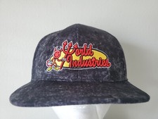 RARE World Industries Willy Flameboy Skateboard Vintage 90's Black Wash Hat Cap