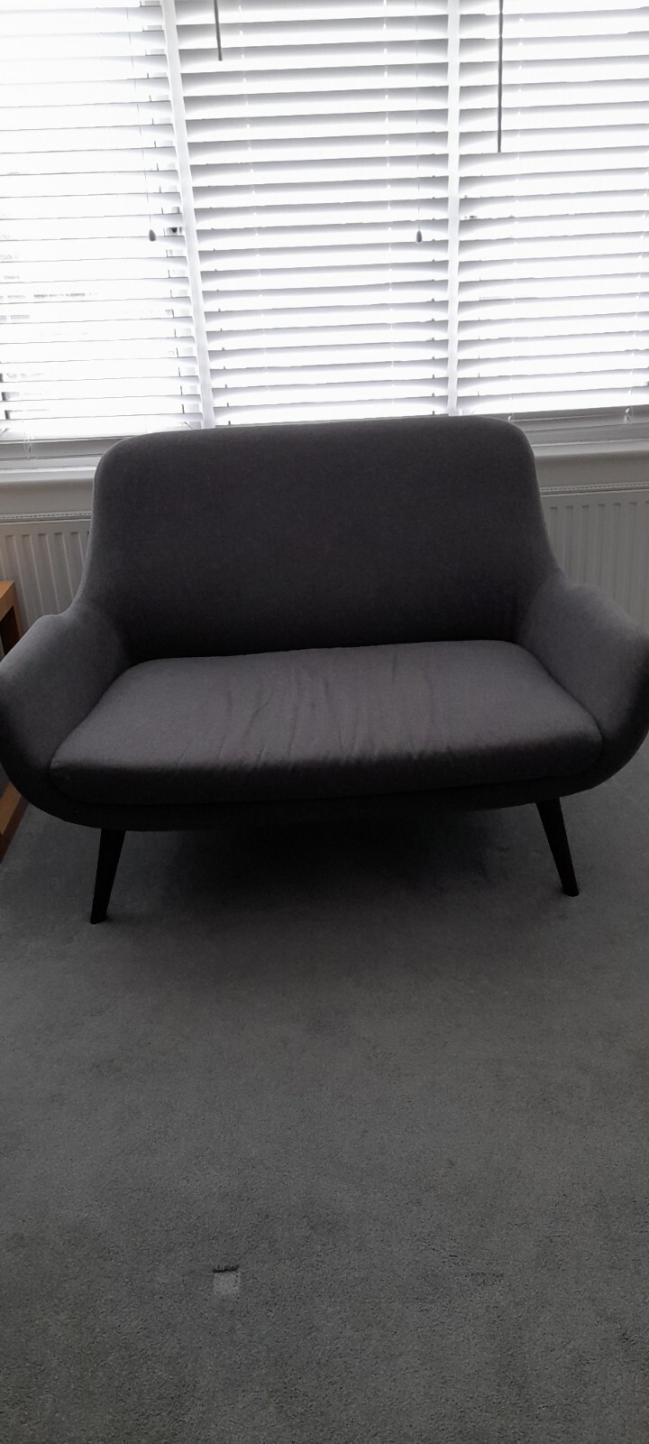 Two Seater Tub Sofa Charcoal Grey eBay