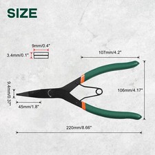 9 inch Angle Tip Lock Ring Pliers for Transmission, Special Circlip Plier