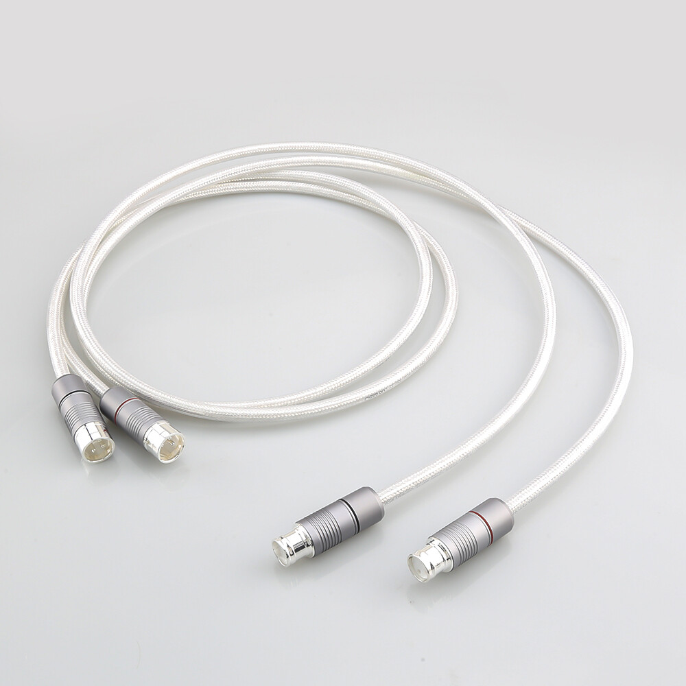 99.998% Pure Silver XLR Balanced HiFi Audio Cable Interconnect Line Solid Silver