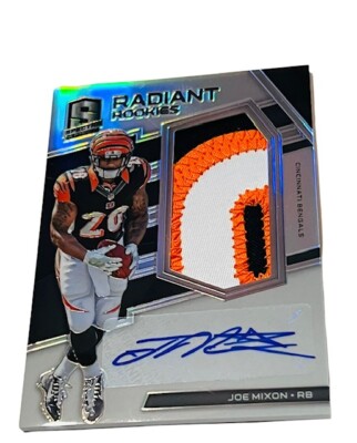 Joe Mixon Auto Rookie RC Bengals 2017 Panini Spectra /50 Logo Number Patch Prizm