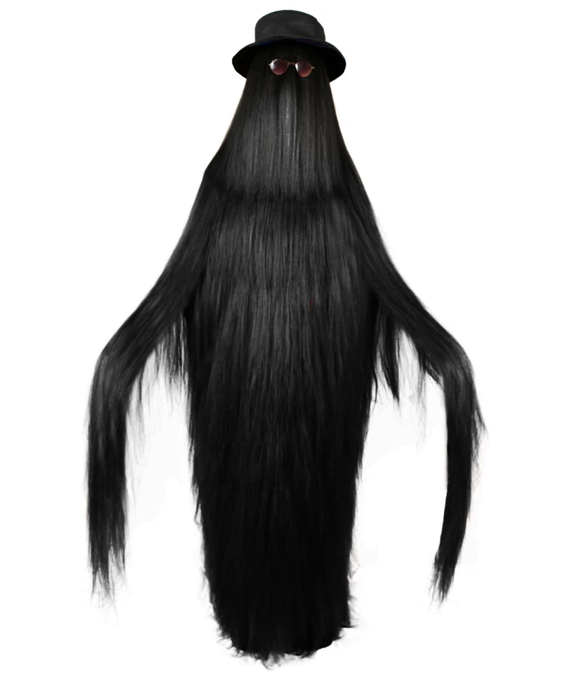 Addams Family Cousin Itt Inspired Costume – Wig, Hat & Glasses Set for Halloween - Image 4 of 4