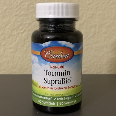 Carlson Laboratories Non-GMO Tocomin SupraBio 60 Softgel 60 Servings Exp. 6/2026