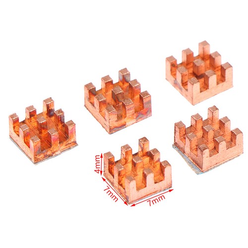 5Pcs Pure Copper Heat Sink Memory RAM Adhesive Back Cooling For MOS IC Chipset - Afbeelding 9 van 9