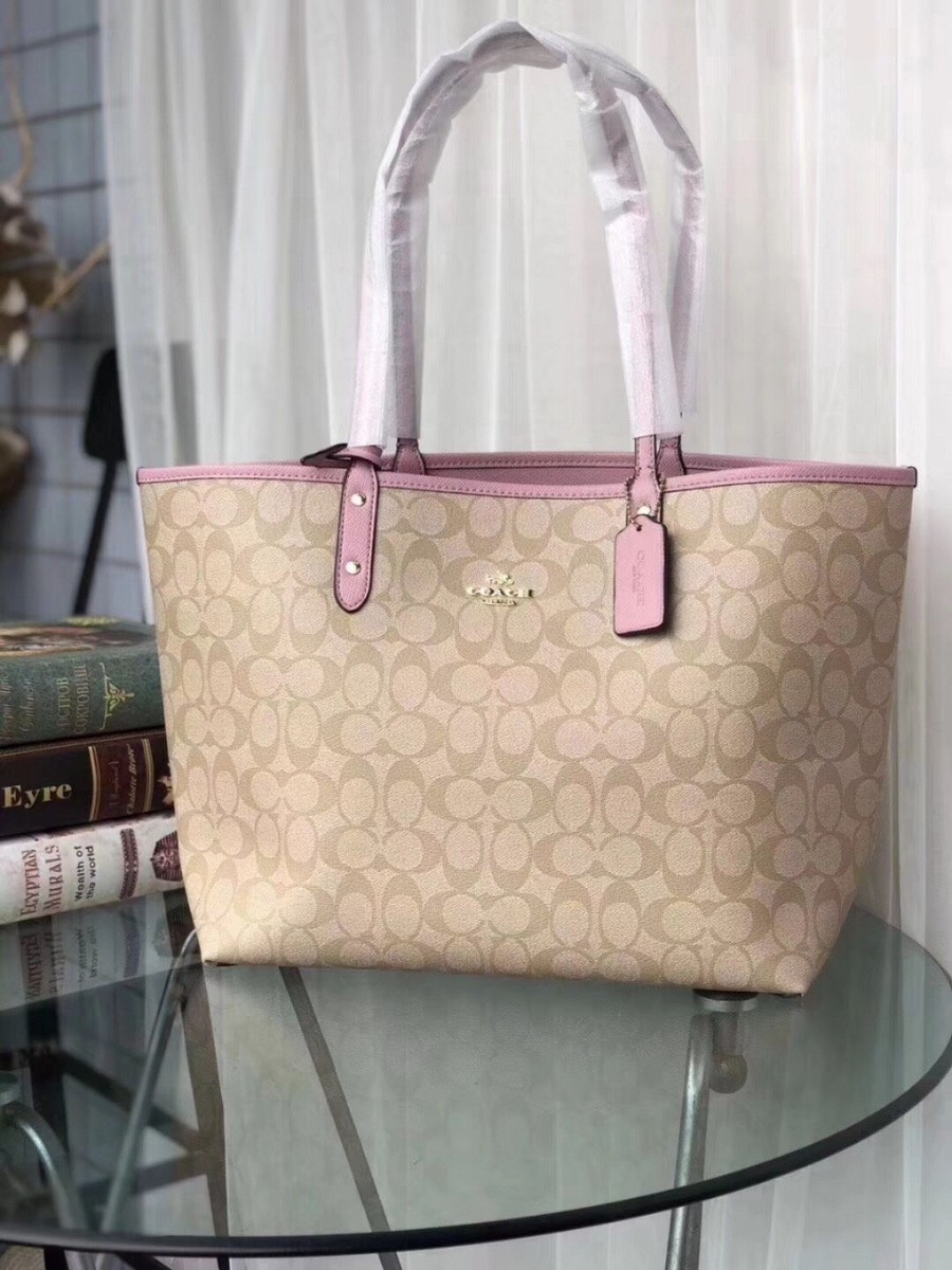 Coach Reversible City Tote Bag F36658 With Pouch Signature Women's Bag  Outlet