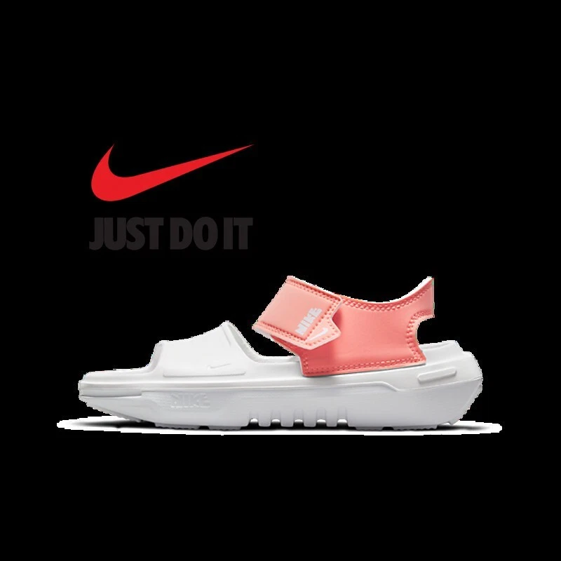 Scarpe sandalo atletiche nuove con etichette Nike donna 9 Giovani 7 Playscape JUST DO IT cremisi piatte