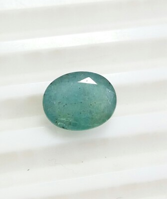2.49 Ct Natural Bluish Green Zambian Emerald Oval Cut AAA Earth Mine Loose Gems