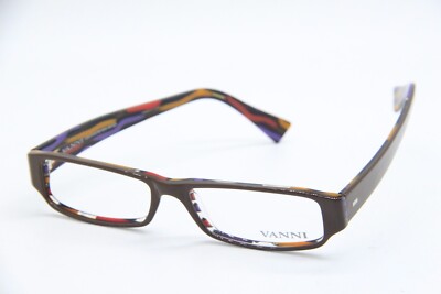 VANNI V1865 A16 BROWN PURPLE ORANGE AUTHENTIC EYEGLASSES FRAMES 52-16