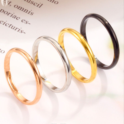 2 mm dünner vorsteckbarer personalisierter minimalistischer Ring mit Gravur Frau Titan individuell