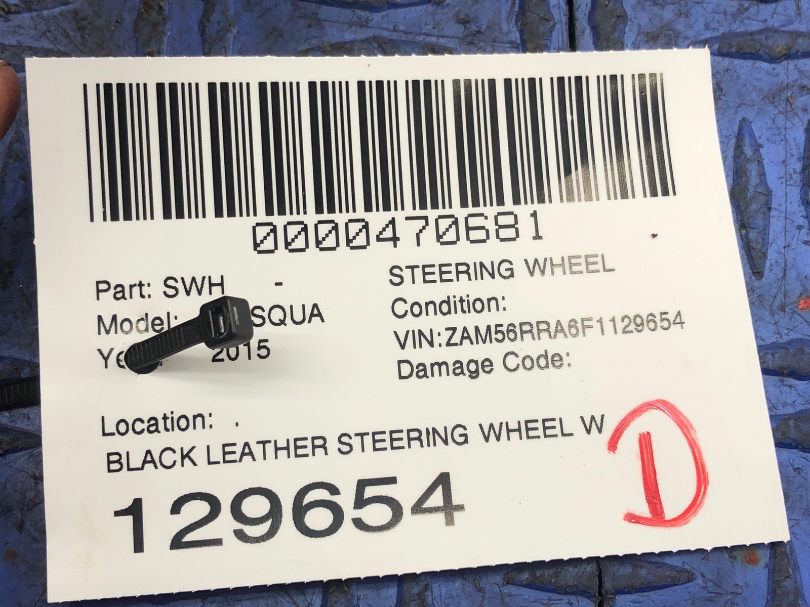 2014-2021 MASERATI QUATTROPORTE BLACK LEATHER STEERING WHEEL W/ WOOD TRIM 2015