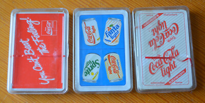 3 Kartenspiele COCA COLA Fanta Sprite light NEU in Folie, Skat Werbung Reklame