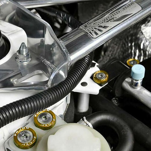 20 piezas JDM Billet aluminio guardabarros parachoques arandela perno motor bahía vestir amarillo - Imagen 7 de 9