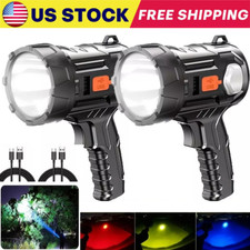 2x Spot Light Hand Held Rechargeable Spotlight Large Flashlight Torch 90000000lm 2x Spot Light Hand Held Rechargeable Spotlight Large Flashlight Torch 90000000lm