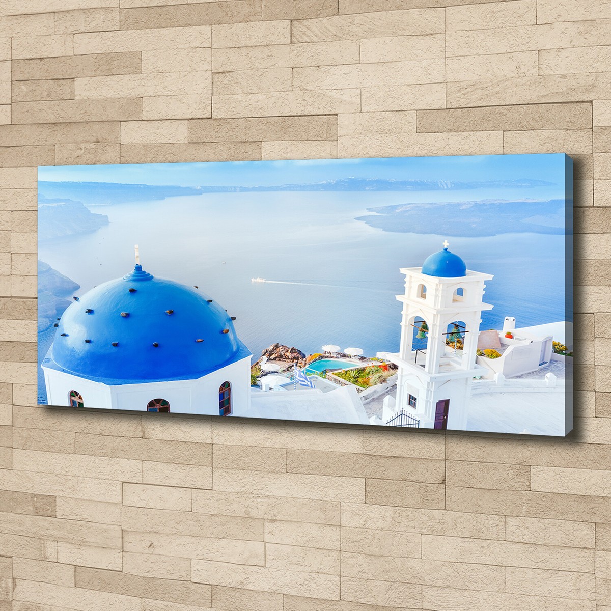 Tableau Sur Toile Santorin Grèce 100x50cm - Marque Tulup - Neuf - Déco Moderne