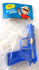 Dime Store Blue Plastic Pop Gun 1970s NOS MIP New Hong Kong Read