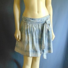 Juicy Couture NWT Acid Washed Calumet Denim Faux Wrap Mini  $173 Skirt 12