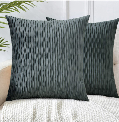 LHKIS 2 Pk Throw Pillow Covers Boho Decorative Cushion Cover - Gray - Sz: 18x18