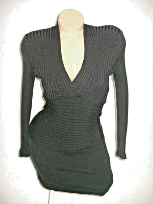 long sleeve cleavage dress