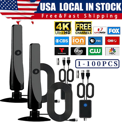 4K Rewave Antena, TV Antenna, Suction Cup TV Antenna Plug Play 3m Cable 2024 LOT