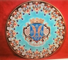 Rare Longwy French Enameled Cloisonne Majolica Wall Platter