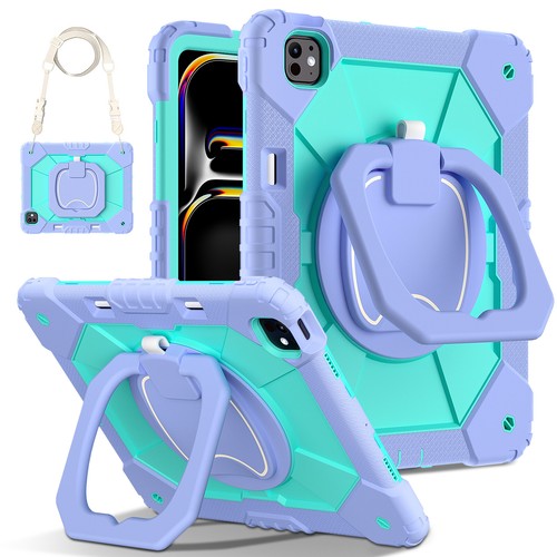 Griff Ring Ständer Hülle + Schultergurt für iPad Air 11"13"/Pro 11"13"/Mini 2024 - Bild 34 von 133