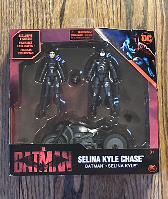 THE BATMAN + SELINA KYLE CHASE 4'' ACTION FIGURE BATCYCLE 2022 DC COMICS