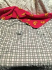 Lot 317-Pink and Gray Car Seat Cover / blanket