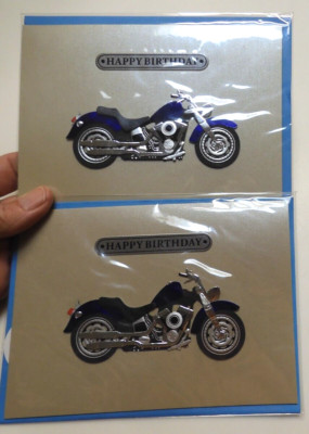2 Papyrus Cards High Quality HAPPY BIRTHDAY CARDS Motorcycle Very Cool