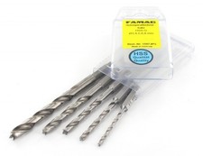Famag 1597.805 Wood Spiral Drill Bits Long HSS-G, 5 Pieces, Ø 3, 4, 5, 6, 8 mm