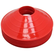 (25) Bright Soccer Field Marking Coaching Red Disc Cones Sports Training Shiny