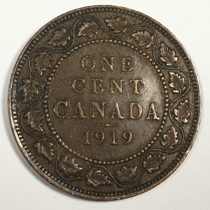1919 Canada 1 Cent - George V - Very Fine (VF) KM#21 - 5403-AH