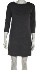 Uniqlo Womens Dress Size S Gray Houndstooth Shift Above Knee 3/4 Sleeve