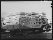 8" x 10" 1939 Photo Truck filled with mattresses
