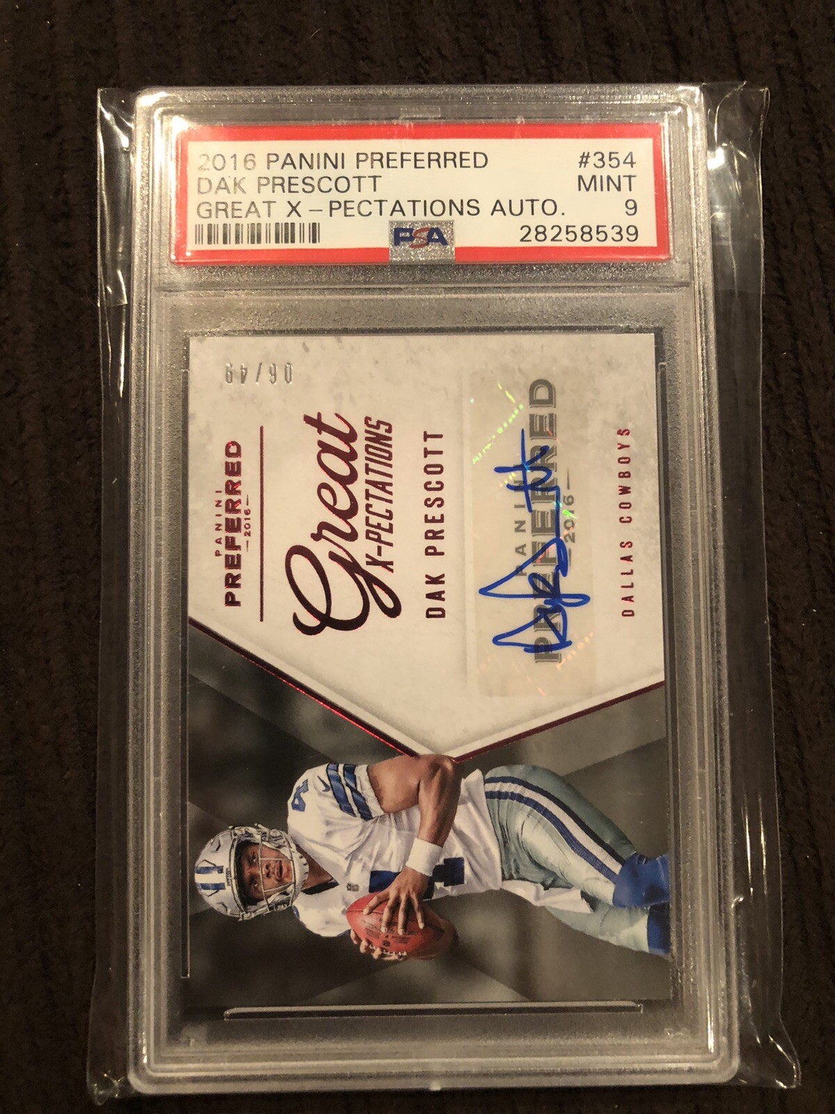 Dak Prescott Panini Preferred #354 Great X-Pectations Autograph