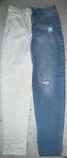 Girls 15/16 Abercrombie White Blue Leg Denim Jeans  Stretch Pants High-Rise