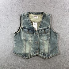 Guess Denim Vest Women  s L Blue Western Rodeo Cowboy Cowgirl